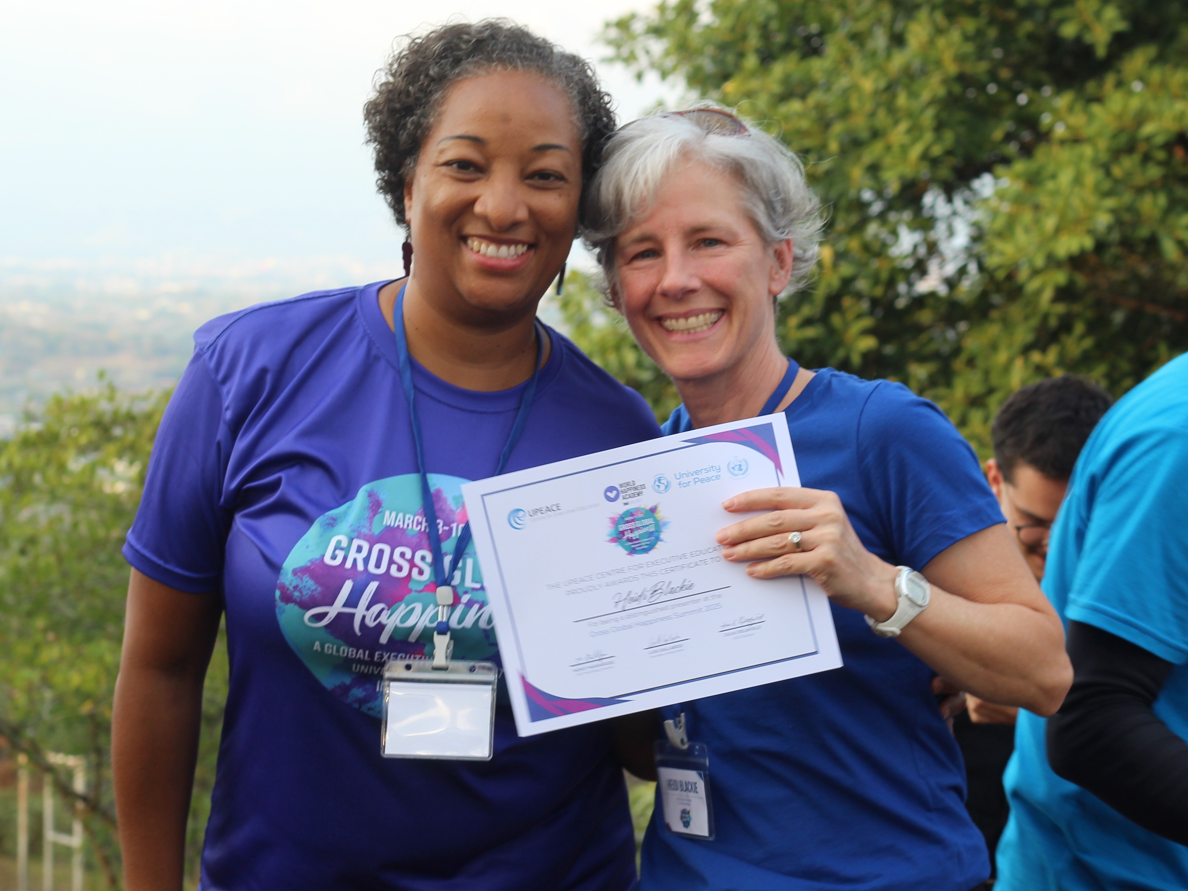 Participants together at a UPEACE Gross Global Happiness experience