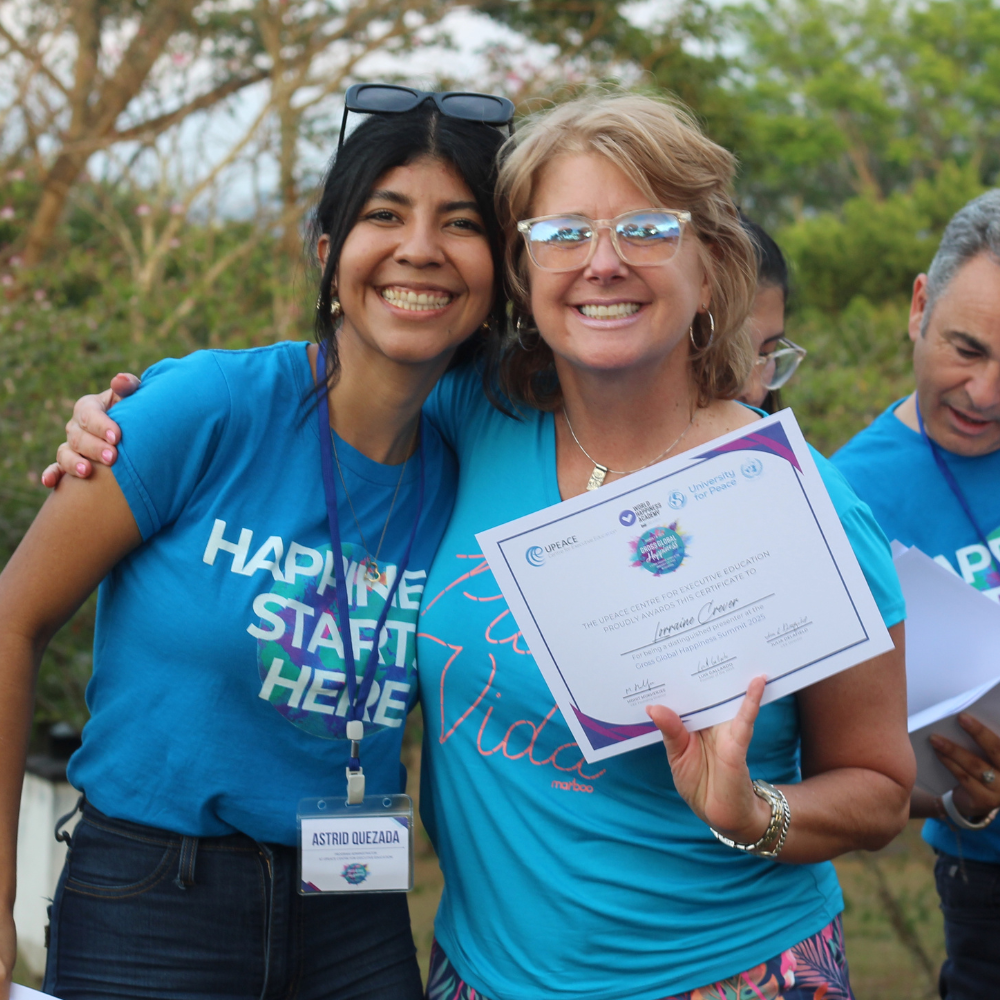 Participants celebrating a learning experience at UPEACE