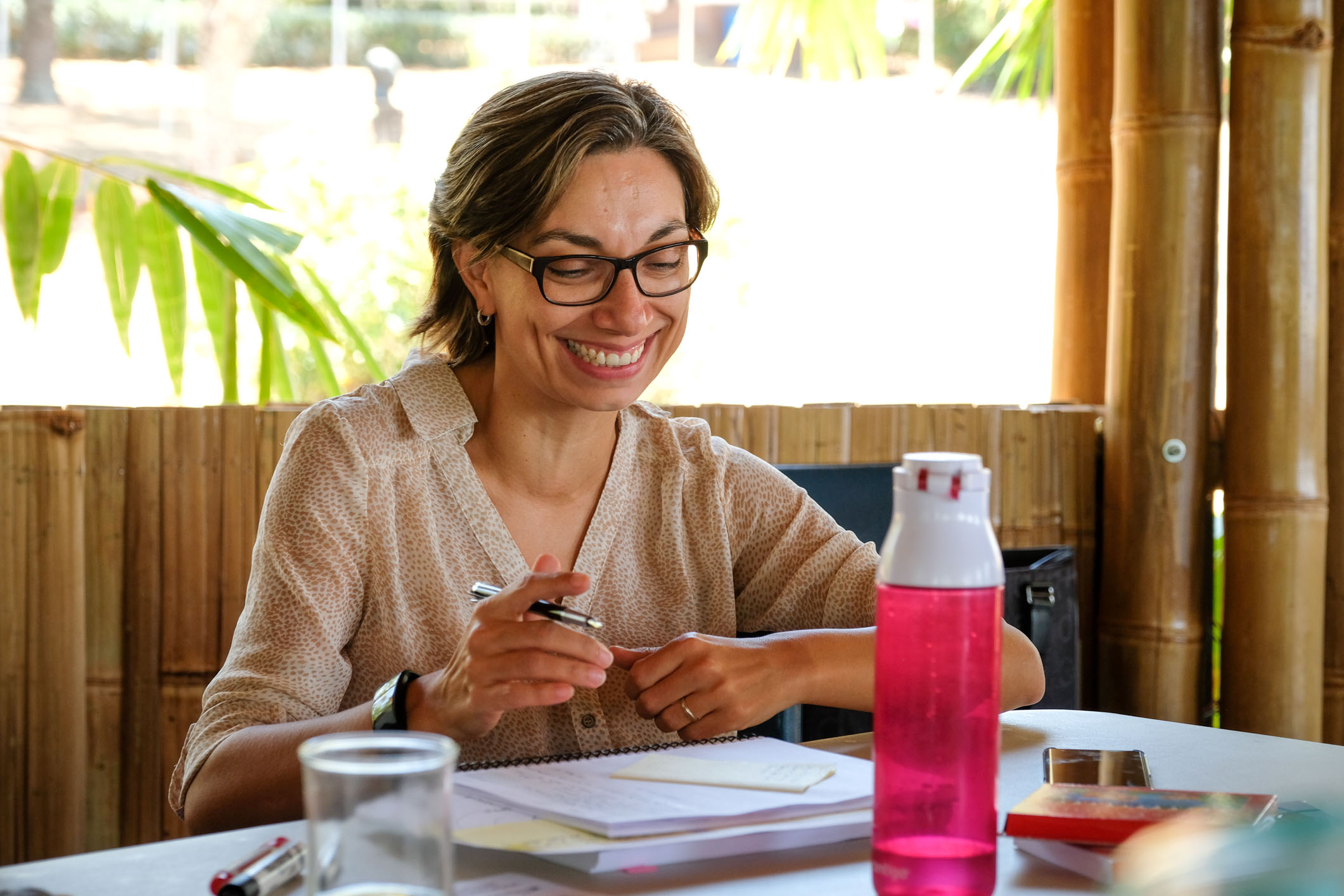 Participant reflecting during a UPEACE learning experience